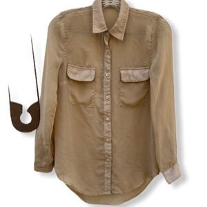 Love Culture Sheer Blouse Tan